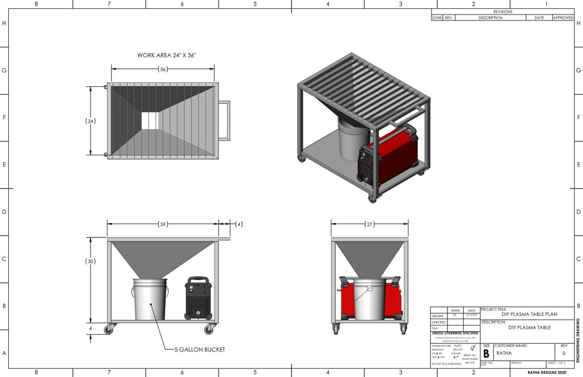 DIY Plasma Table Plans standard 24 X 36 Work Etsy