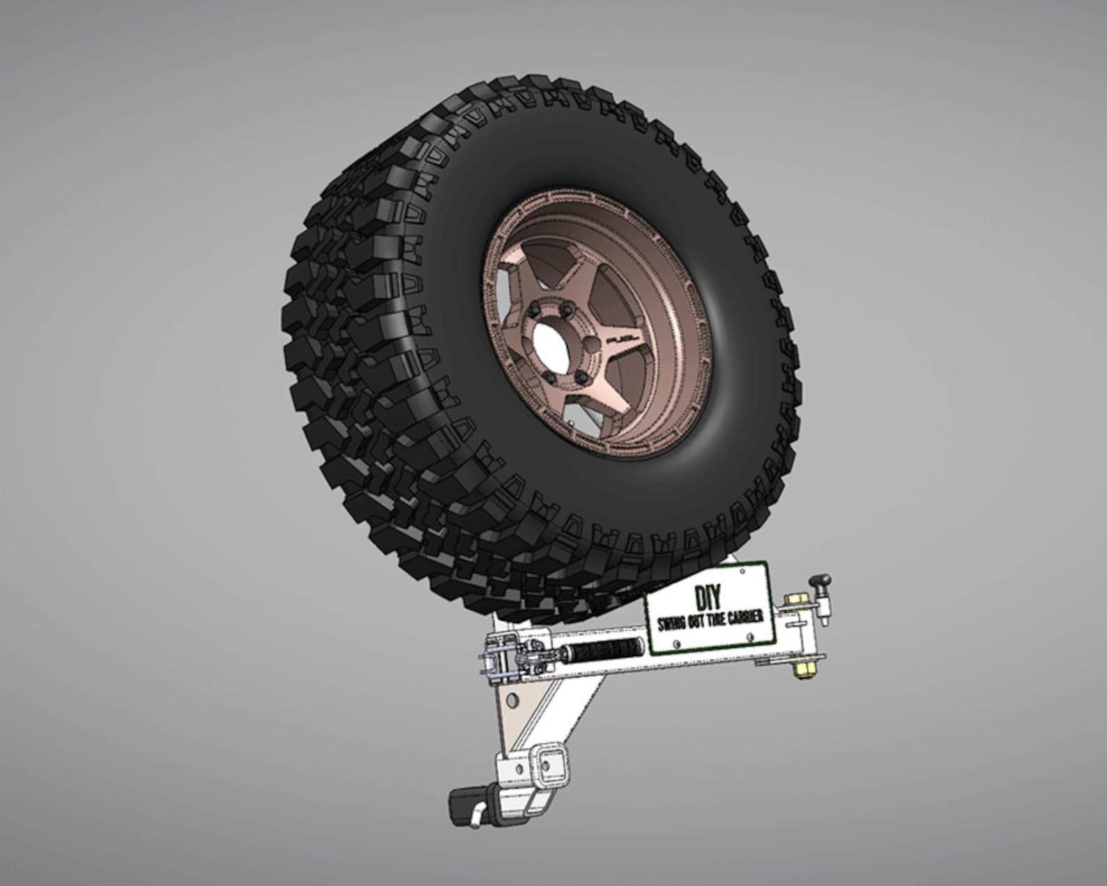 DIY Rear Tire Carrier hitch Mounted inches & Metric Units Etsy