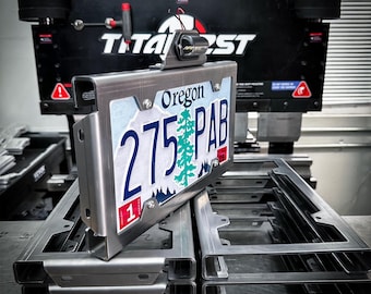 License Plate Frame Holder for RV, Trailers, Flatbed, Camper, Custom Rear Bumper Plate