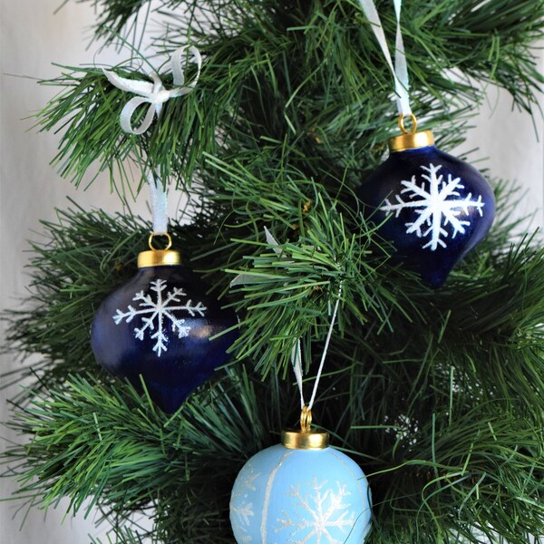 Light Blue Christmas Ornaments Etsy