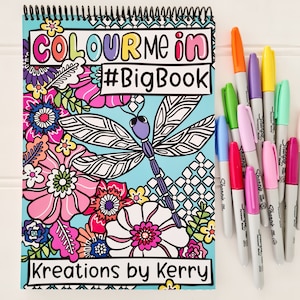 Adult Colouring Book: Stress Relief, Floral Designs - Kreations by Kerry