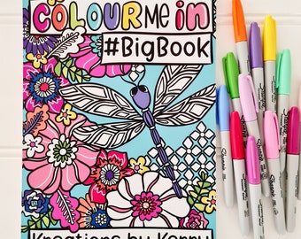 Colour Me in #BigBook- Adult Colouring Book for Stress, Anxiety - Kids Colouring In - Children's Activities