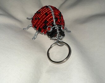 Ladybug beaded keyring