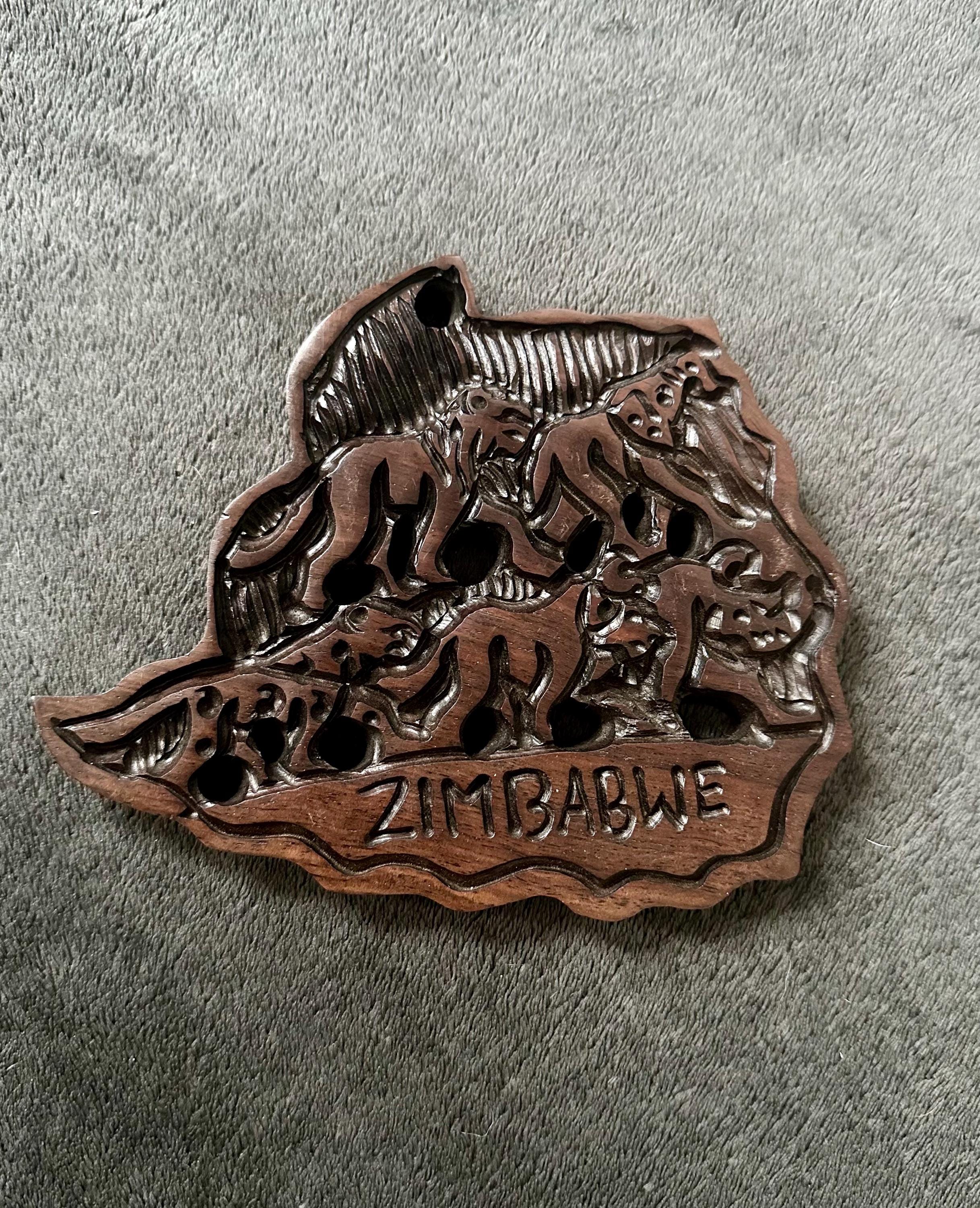 Zimbabwean map wooden handcarved wall hanging