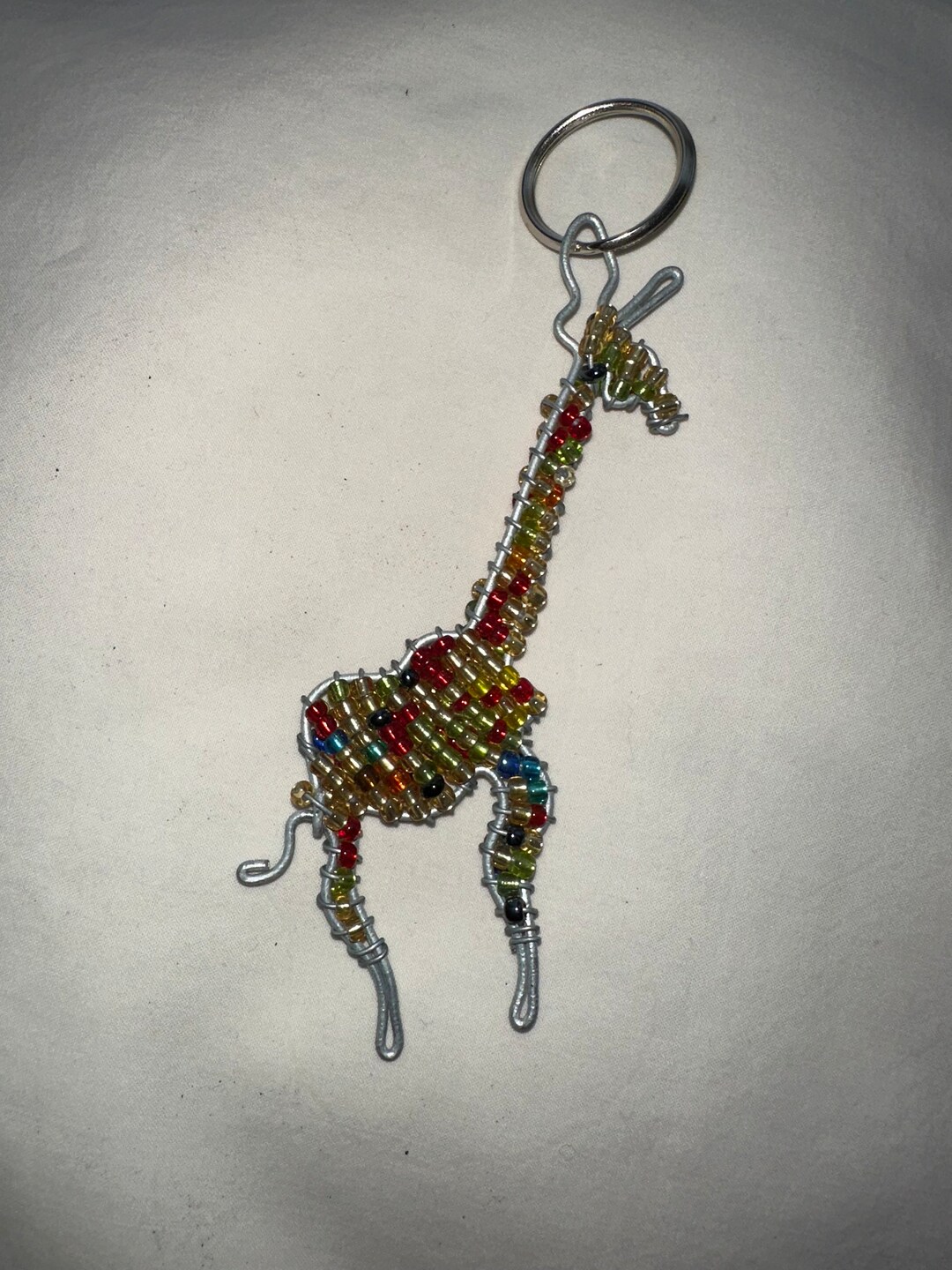 Giraffe Beaded Keyring - Etsy