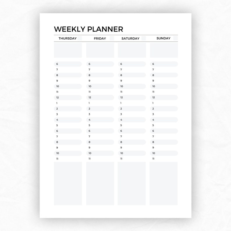 Weekly Hourly Planner Printable Productivity Planner Etsy