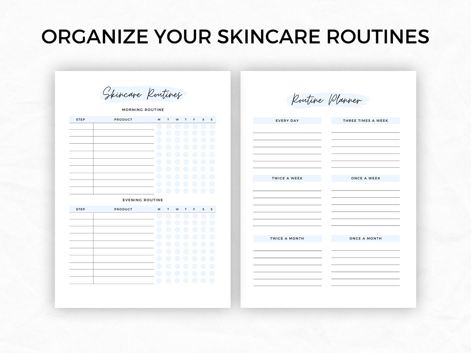 Skincare Planner Printable Skincare Tracker Skincare Etsy