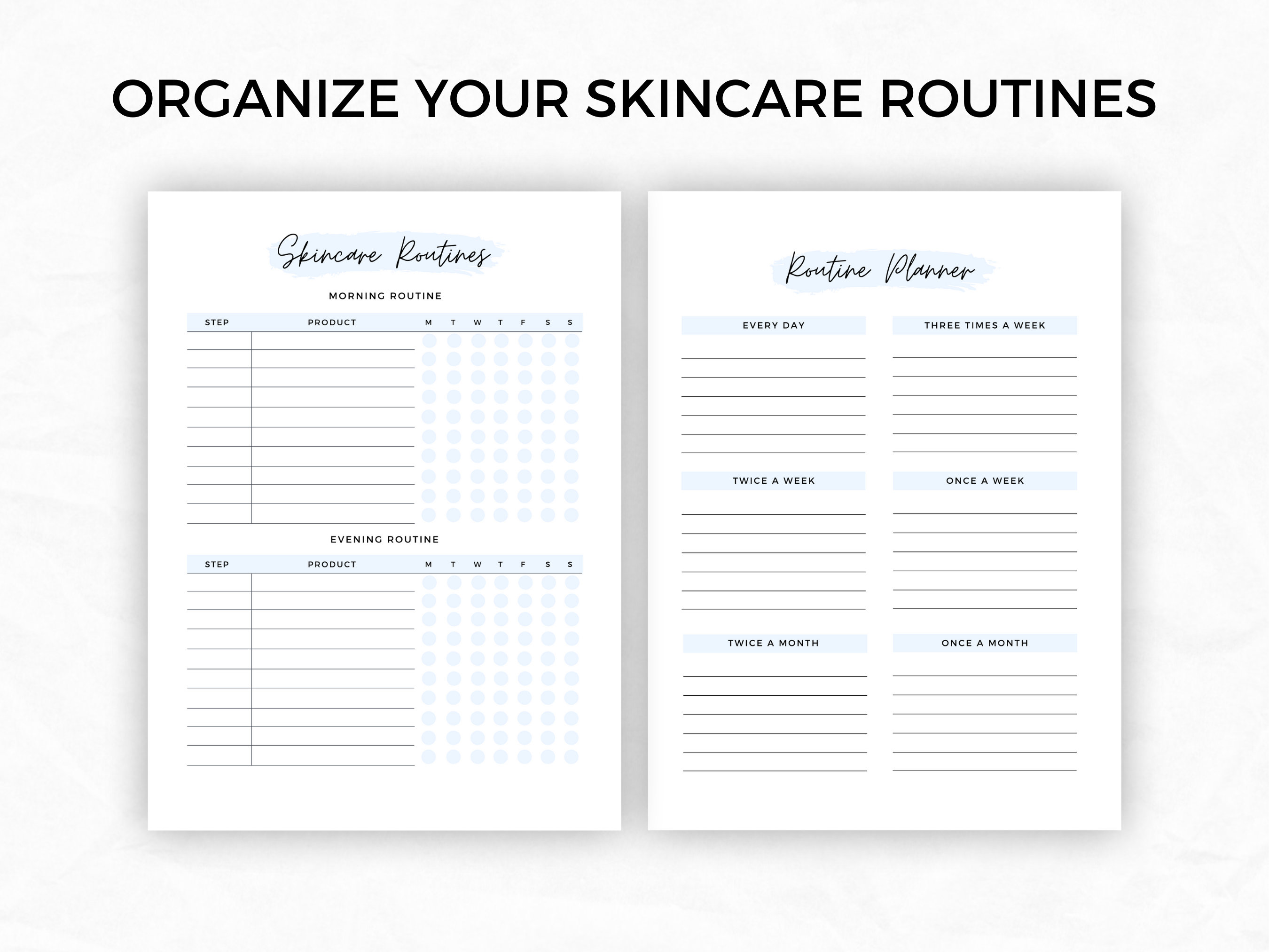Skincare Planner Printable Skincare Tracker Skincare Etsy.de
