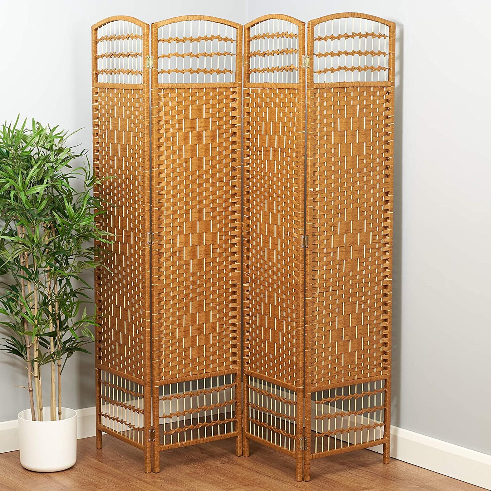 Panel Hand Made Wicker Room Divider Folding Room Etsy