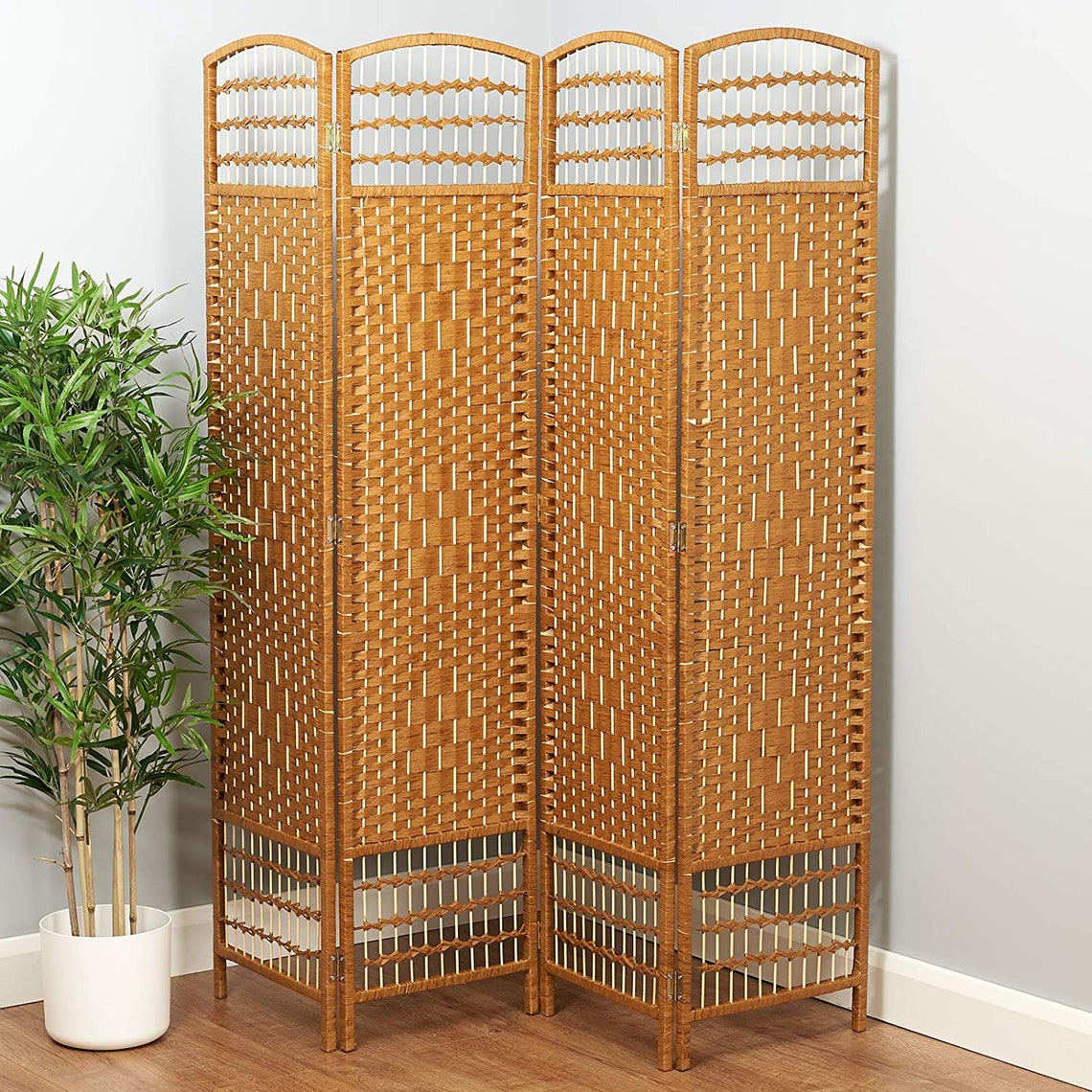 Panel Hand Made Wicker Room Divider Folding Room Etsy