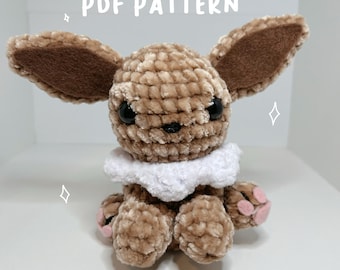 Op Eevee geïnspireerd vos schattig pluche pdf-haakpatroon