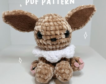 Eevee inspired fox cute plush PDF crochet pattern