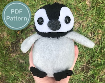 Baby penguin plush PDF sewing pattern