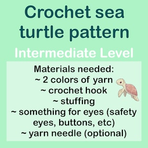 Crochet sea turtle PDF pattern image 2