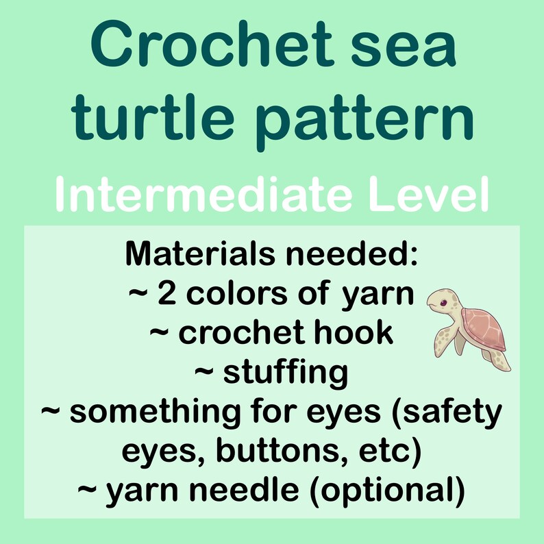 Crochet sea turtle PDF pattern image 2