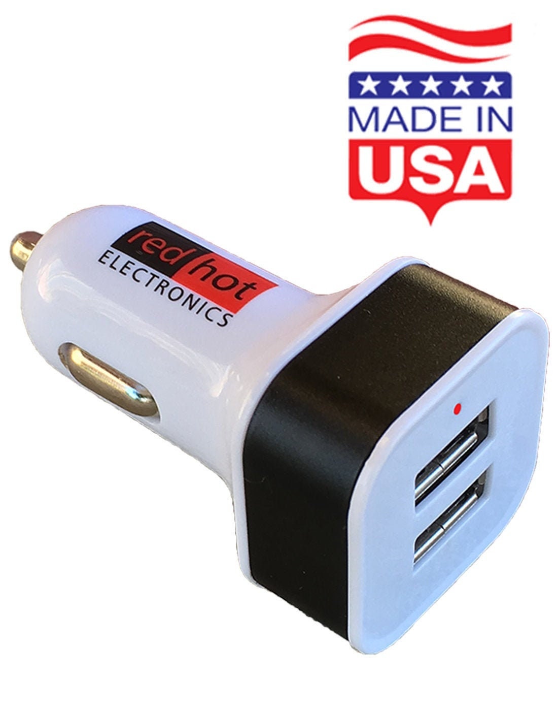 Made In USA Smart Dual USB Car Charger 24W Apple iPhone 14 13 12 Samsung Android iOS