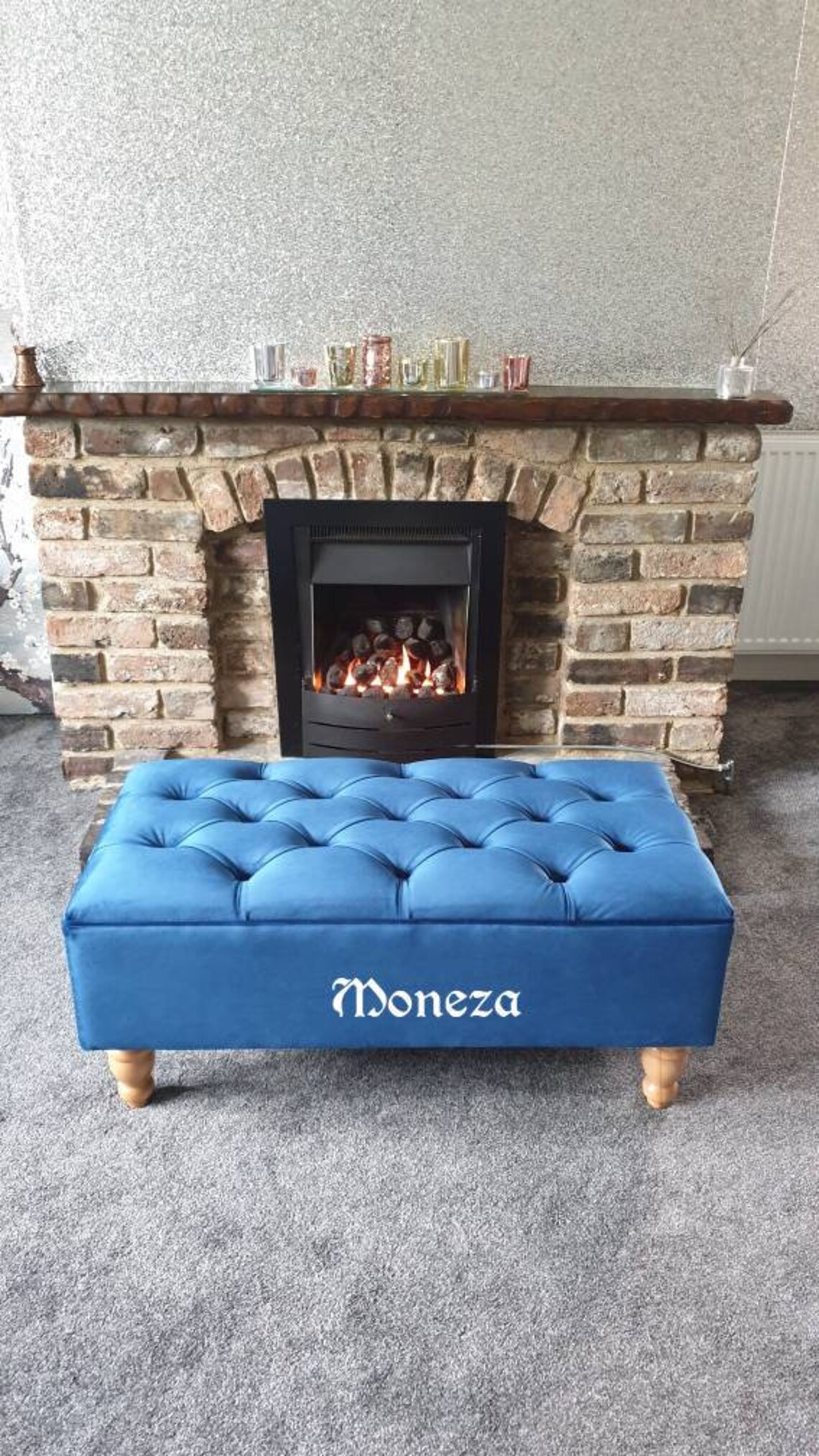 Large Ottoman Chesterfield Style Footstool/coffee Table Plush Etsy UK