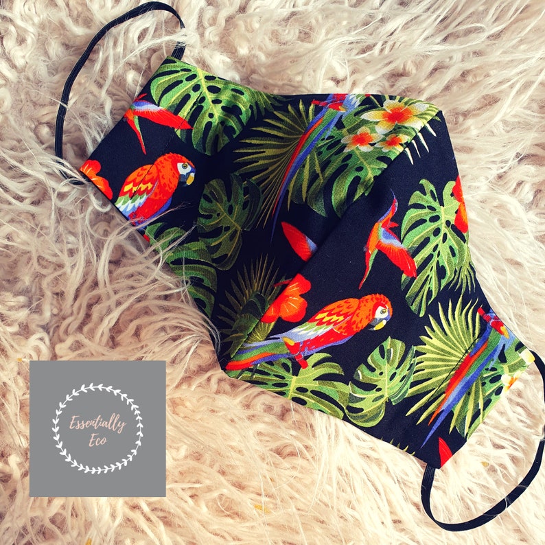 Parrot Face Mask. Reusable and Washable.triple Layer . Snug Etsy UK