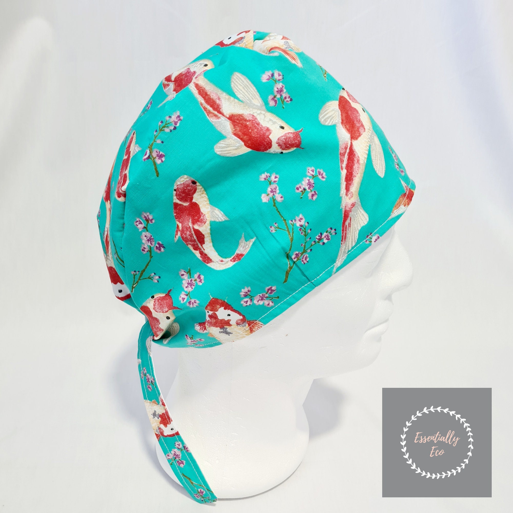 Koi Fish Scrub Hat Animal Surgical Veterinary Nurses Scrub Etsy