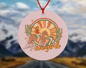 Long Live Cowgirls Round Air Freshener - Car Air Freshener - Car Accessories - Country and Western - Gift for Cowgirls - Yeehaw Partner