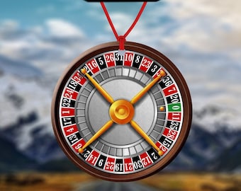 Deodorante per auto con ruota della roulette - regalo per giocatore d'azzardo - regalo del casinò - ruota della roulette fortunata - gira per vincere - roulette del casinò - fiches da poker