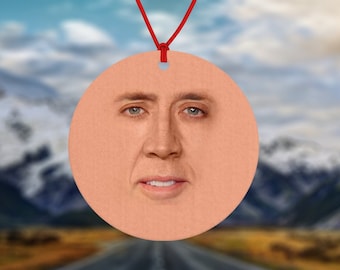 Nicolas Cage Air Freshener - Car Air Freshener - Car Accessories - Funny meme - Gift for him - Gift for her - Gifts under 10 - ROUND