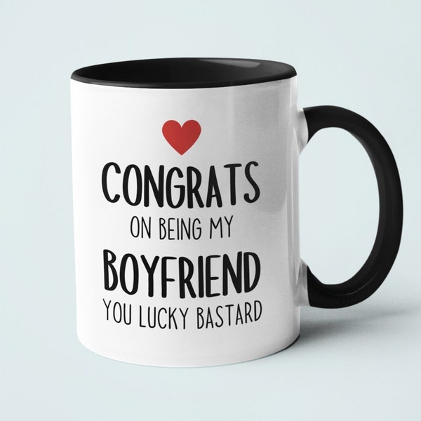 Congrats On Being My Boyfriend Mug - Relationship gifts - Relationship Mug - Birthday Present - Valentines Gift - Novelty Mug - Funny Mug