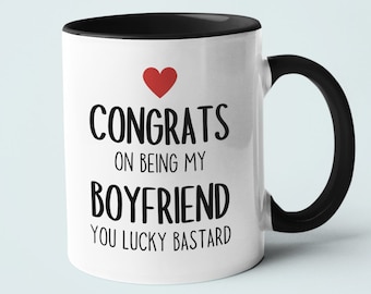 Mug Félicitations d'avoir été mon petit ami - Cadeaux pour couple - Mug relation - Cadeau d'anniversaire - Cadeau pour la Saint-Valentin - Mug fantaisie - Mug drôle