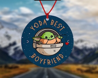Yoda Best Boyfriend Car Air Freshener - Best Boyfriend - Car Accessories - Gift for him - Gift for her - Gifts under 10 - Baby Yoda Gift