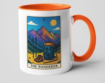 The Wanderer Tarot Card Mug - Camping Life - Adventure Gift - Hiking Gift - Hiking Mug - Gift for Him - Gift for Her - Camping Mug