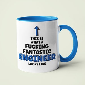 Dit is hoe een verdomd fantastische ingenieur eruit ziet Keramische mok - Grappig cadeau - Engineering Gift - Cadeau voor ingenieur - Nieuwigheid Mok - Bouwer