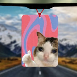 Thumbs Up Cat Meme Air Freshener - Car Air Freshener - Car Accessories - Funny meme - Gift for him - Gift for her - Gifts under 10