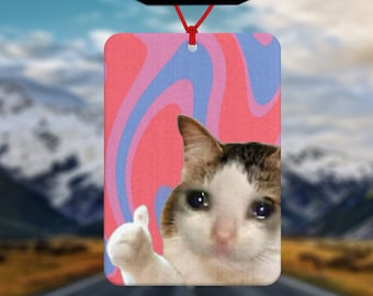 Thumbs Up Cat Meme Air Freshener - Car Air Freshener - Car Accessories - Funny meme - Gift for him - Gift for her - Gifts under 10
