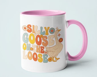 Mug en céramique Silly Goose on the Loose - Mug d'anniversaire drôle - Cadeau pour lui - Cadeau pour elle - Mug d'anniversaire - Cadeau bestie - Cadeau pour meilleur ami