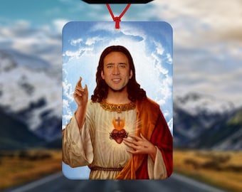 Nicolas Cage Air Freshener - Car Air Freshener - Car Accessories - Funny meme - Gift for him - Gift for her - Gifts under 10