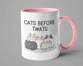Cats before twats mug - funny office mug - gift for cat lover - I love cats - cat owner gift - cats are better than people
