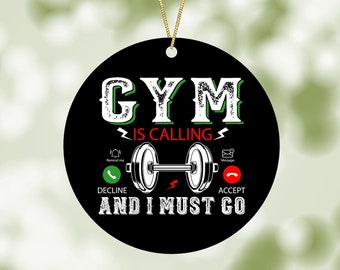 Gym calling car charm - hanging ornament - car decoration - room charm - gift for gym addict - off to the gym - gift for fitness fanatic