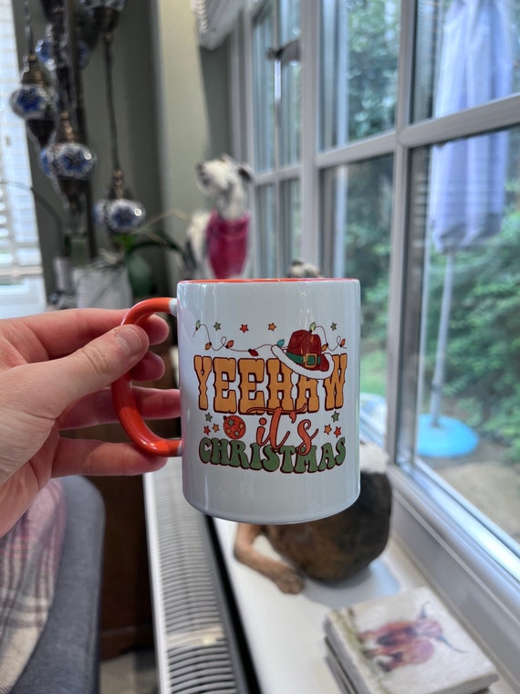 Christmas Cowboy Mug - Christmas Coffee Mug - Housewarming Gift - Christmas Decor - Christmas Stocking Filler - Yeehaw - Cowgirl Mug