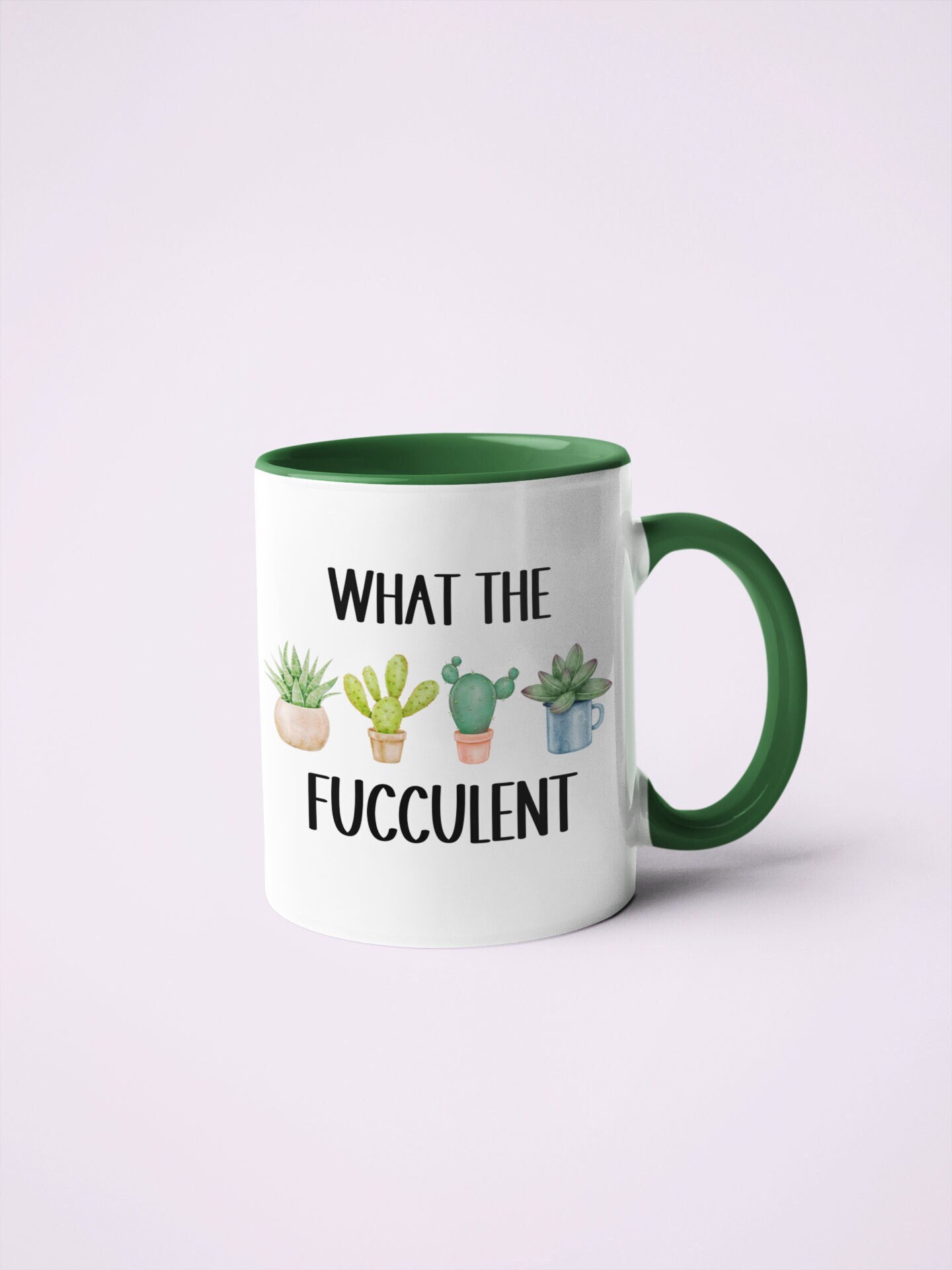 "What The Fucculent" Plant Lover Coffee Mug - 11oz Cactus Succulent Novelty Mug