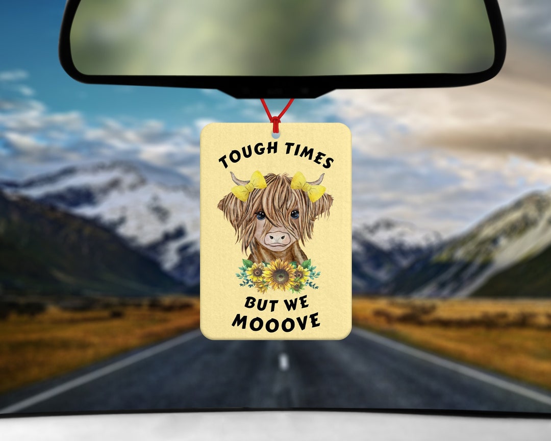 Highland Cow Air Freshener Cute Cow Car Air Freshener Cow Sunflowers