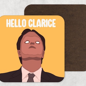 Op Dwight Schrute geïnspireerde onderzetter - The Office USA-onderzetter - The Office - cadeau voor haar - cadeau voor hem - Amerikaanse sitcom - Hallo Clarice