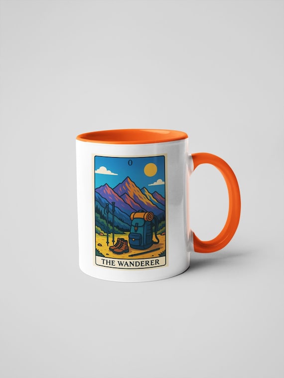The Wanderer Tarot Card Mug - Camping Life - Adventure Gift - Hiking Gift - Hiking Mug - Gift for Him - Gift for Her - Camping Mug