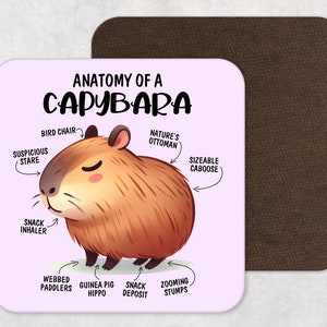 Grappige capibara-onderzetter - cadeau voor haar - cadeau voor hem - capibara cadeau - grappig cadeau voor haar - cadeau voor beste vriend - ik hou van capibara's