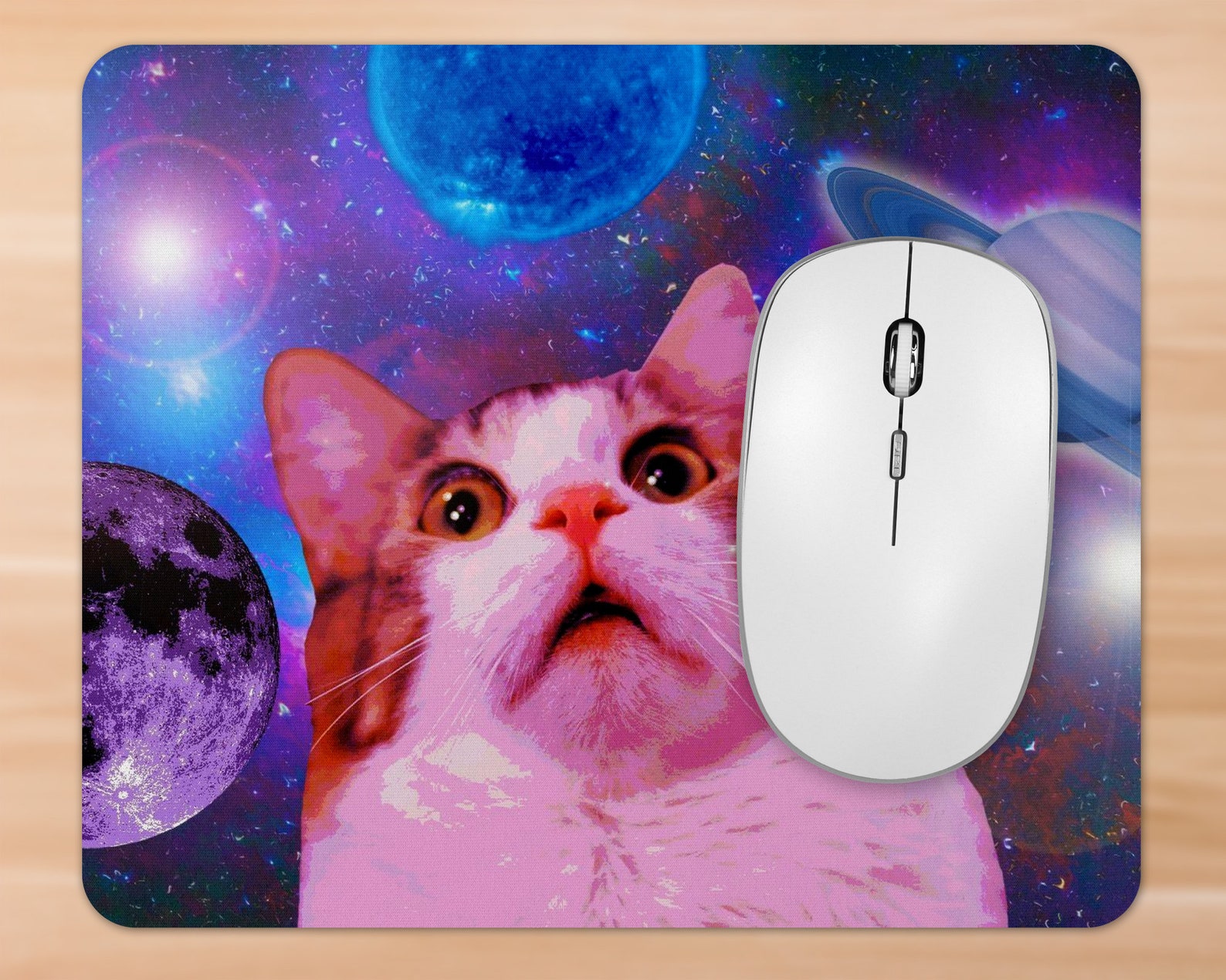 Shocked Cat Meme Mousepad Computer Desk Accessories Etsy
