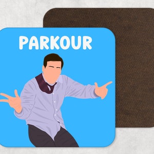 Posavasos inspirado en Michael Scott - Posavasos de The Office USA - The Office - parkour - regalo para pareja - comedia de situación de EE. UU. - Dwight Schrute