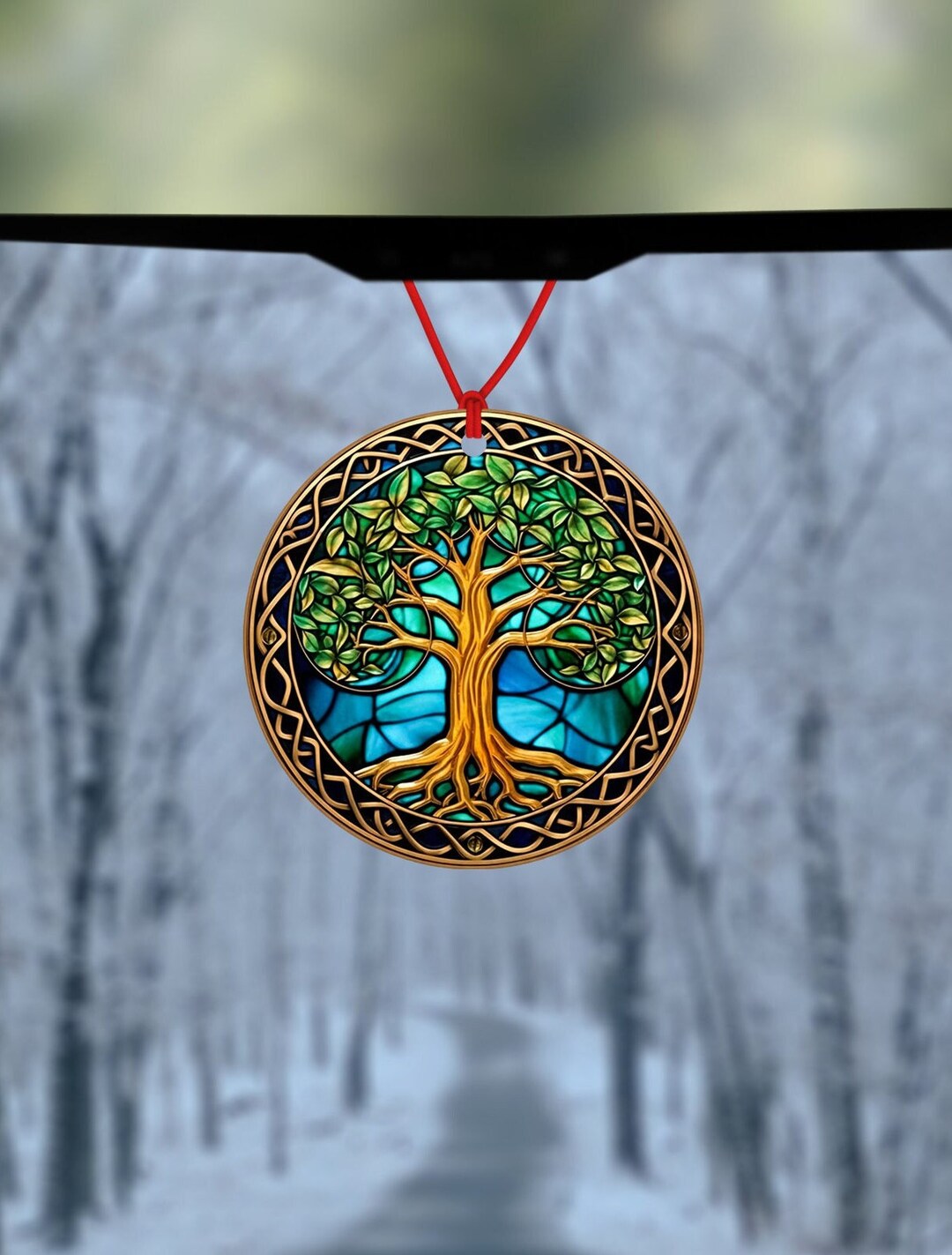 Stained Glass Tree of Life Car Air Freshener Car Accessories Tree of