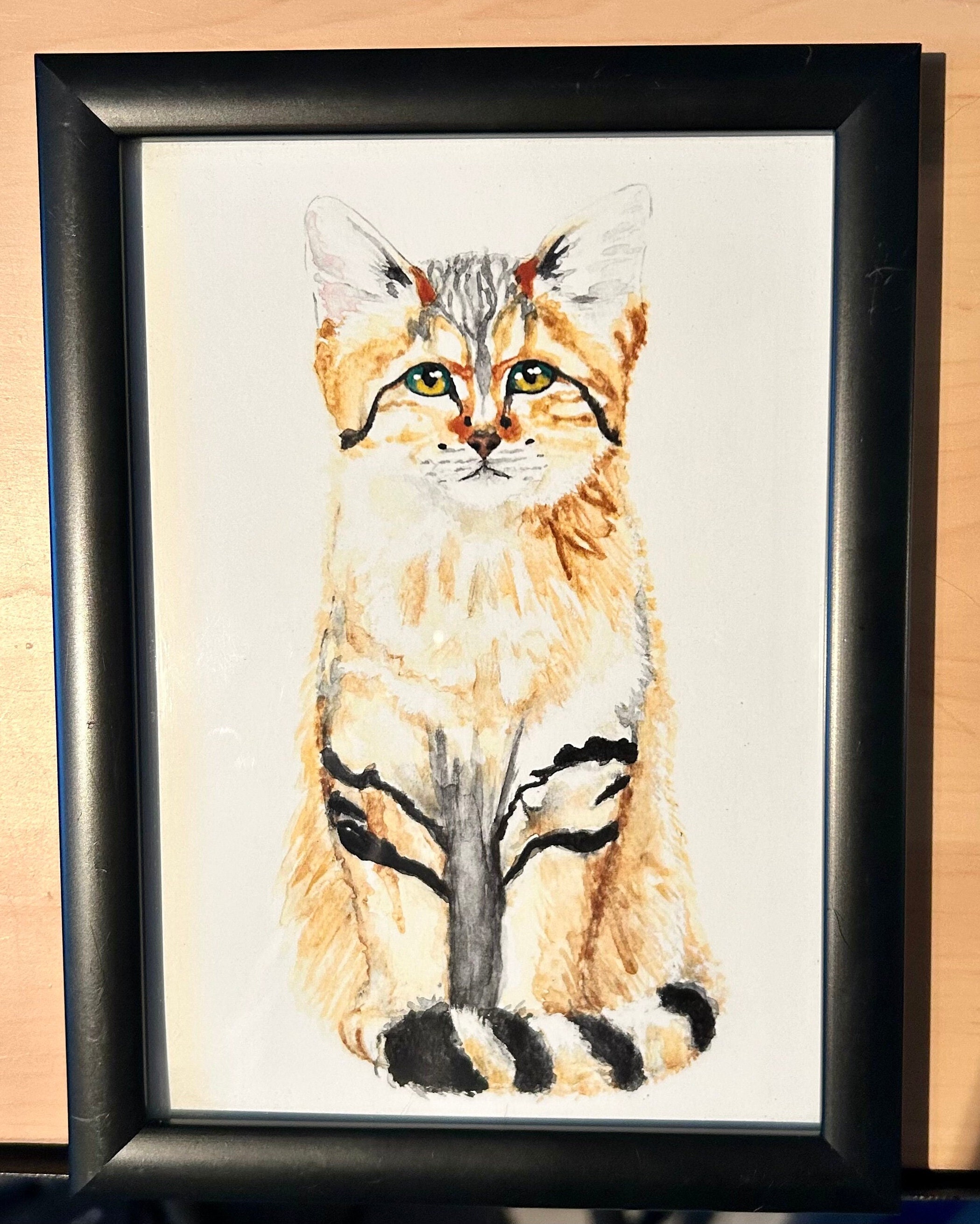 Sand Cat Original Watercolor Art Print - Etsy