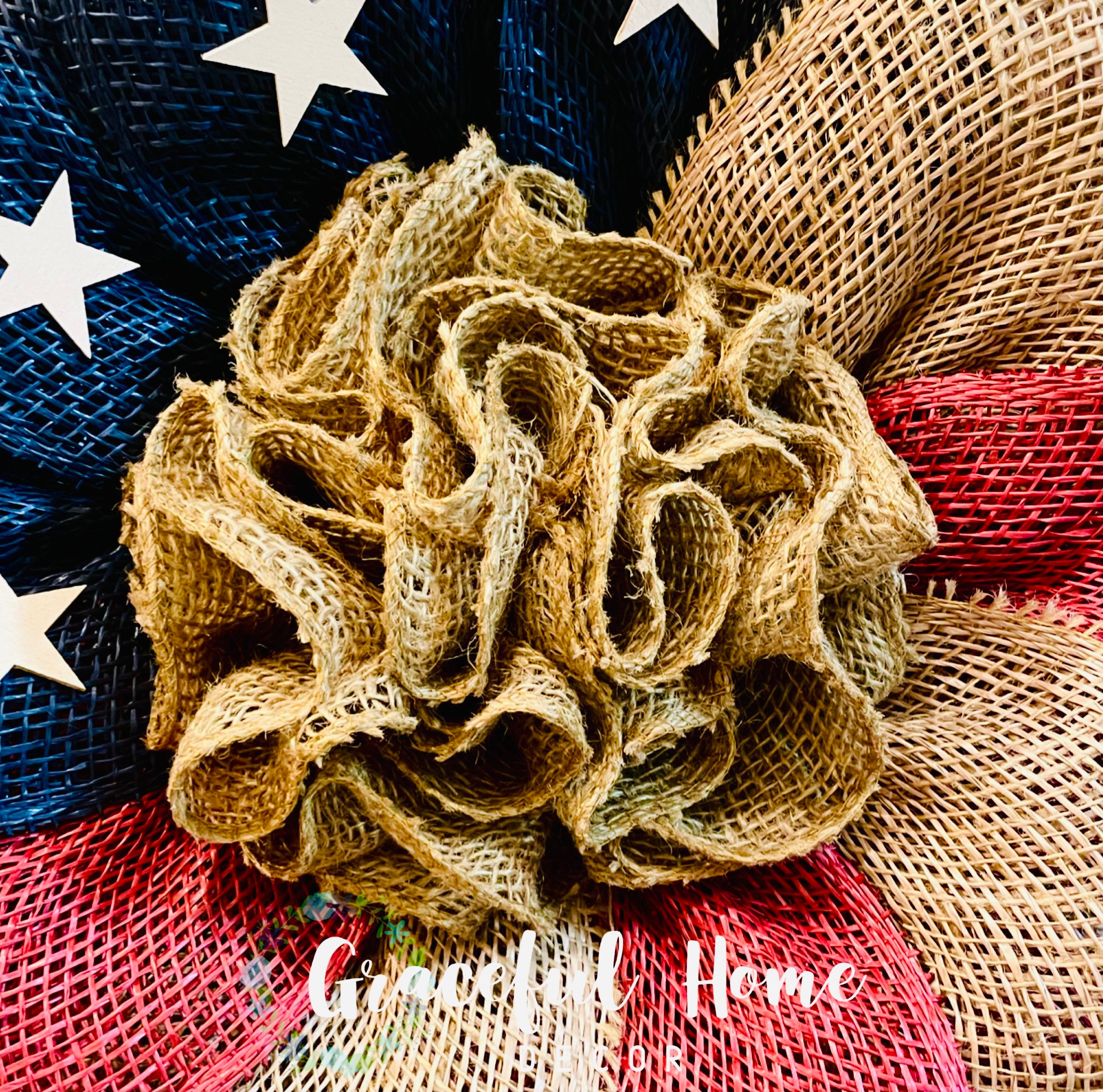Americana Burlap Patriotic Wreath, Rustic Red White Blue, Front Door ...
