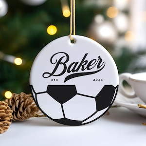 Customized Soccer Player Ornament, Personalized Soccer Lover Gift, Soccer Mom Sports Ornament, Soccer Ball Ornament Gift for Girls and Boys