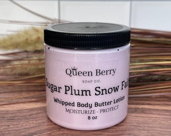 Sugar Plum Snow Fairy - Whipped Body Butter Lotion- Shea Butter - Paraben Free and Cruelty Free - Hand & Body Cream - Dry Skin